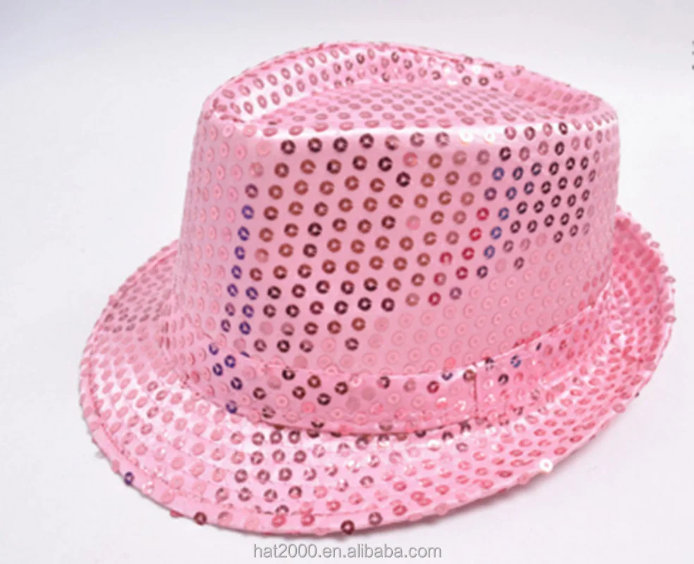 Newest Design Women Christmas Halloween Party Light-up Toys Fashion Jazz hat led Sequin hats