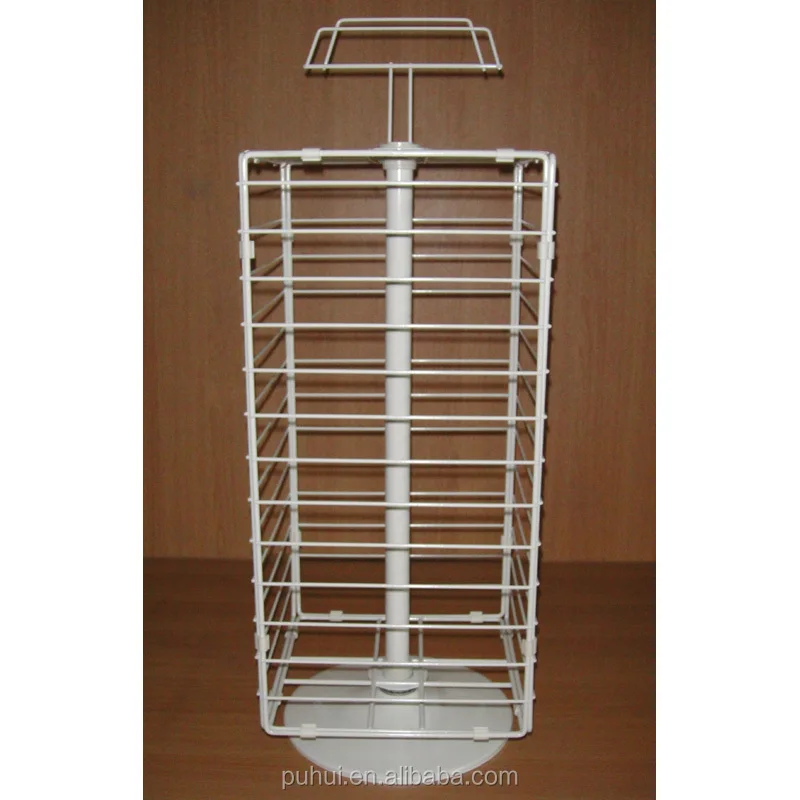 Floor Stand Retail Shop Promotion Universal Iron Grid Wall 3 Sided Wire Spinner Display