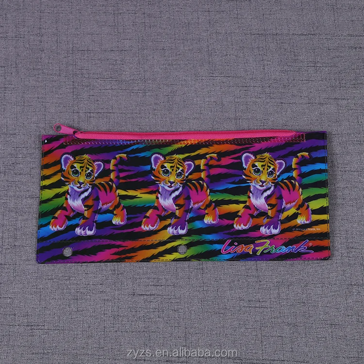 Custom printed cheap plastic sealed 3 zipper pencil case