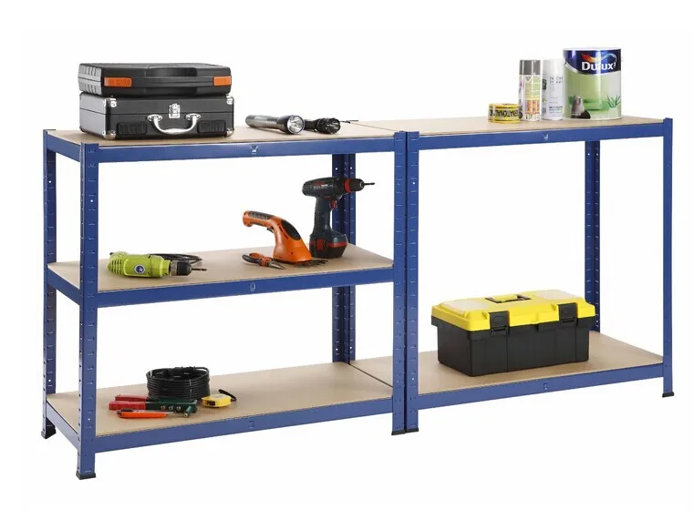 2 Light duty industrial shelving unit 5 tier garage metal racking galvanized storage shelves steel mdf boltless shelving