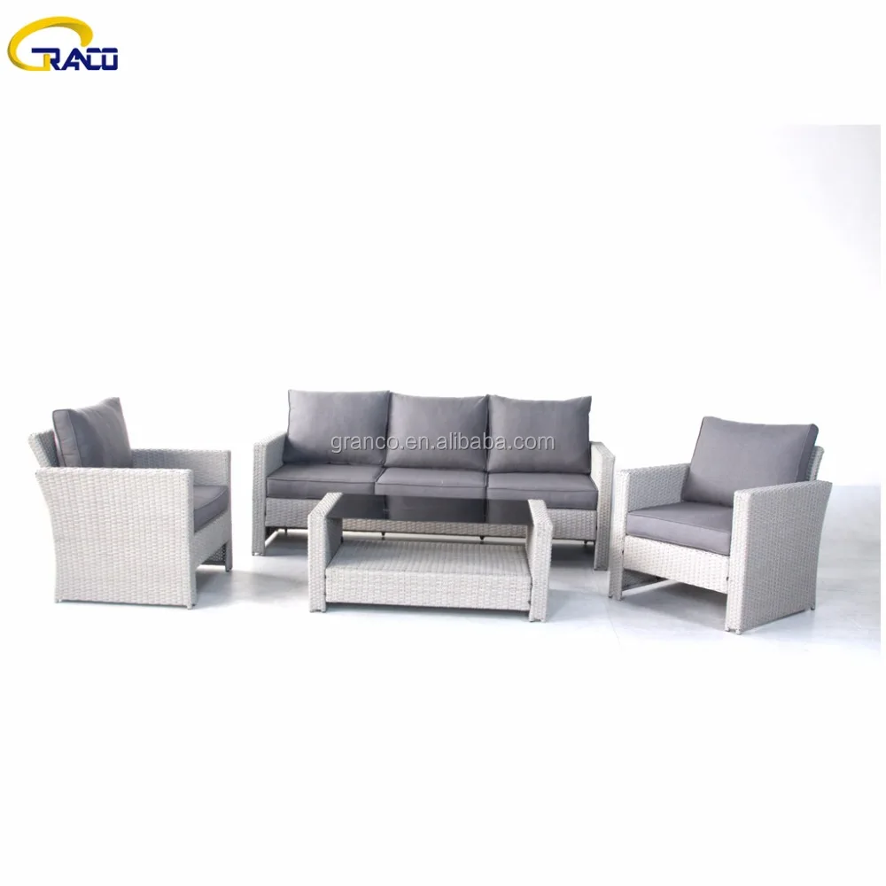 
Hot sales rattan sofa set leisure garden furniture outdoor K/D design 
