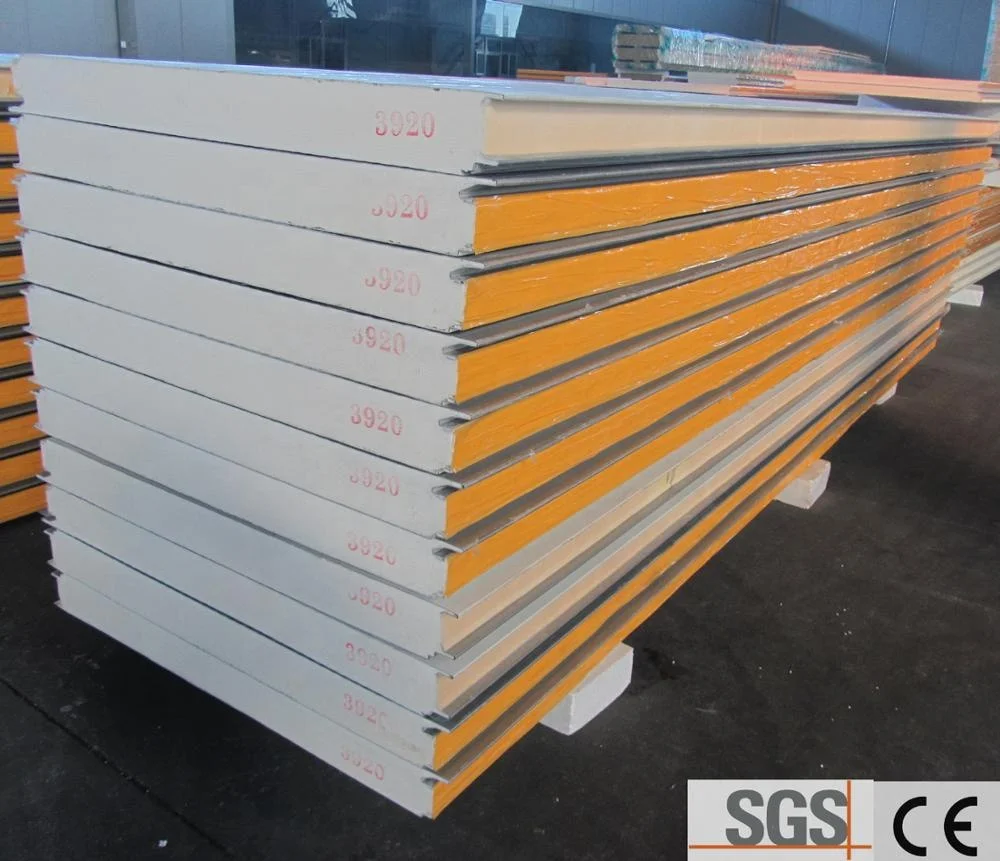 High Density Polyurethane Foam wall prefabricated house sandwich insulated metal  panels