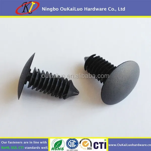 Black Snap Head Plastic Push Rivets