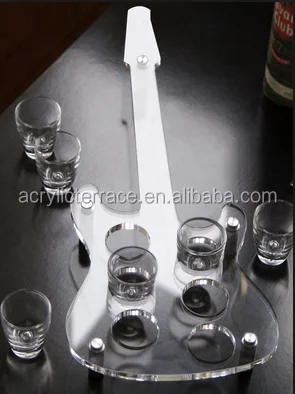 rectangle clear lucite shot glass tray