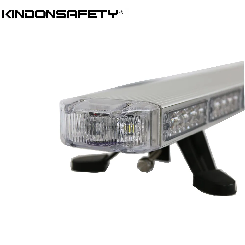 Dual color amber change to blue LED warning mini light bar ambulance strobe bar Silver or Black Aluminum 48inch