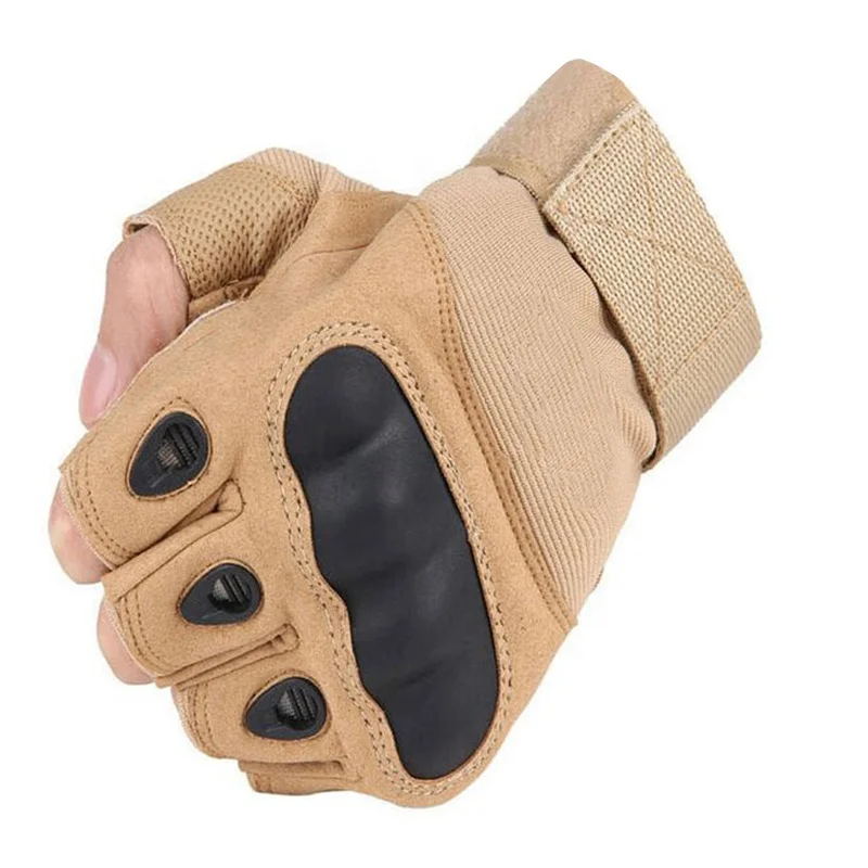 Outdoor Motorcycle Hard Knuckle Fingerless Gloves Motorbike Motocross Military Tactical Hunting Cycling Half Finger Protective