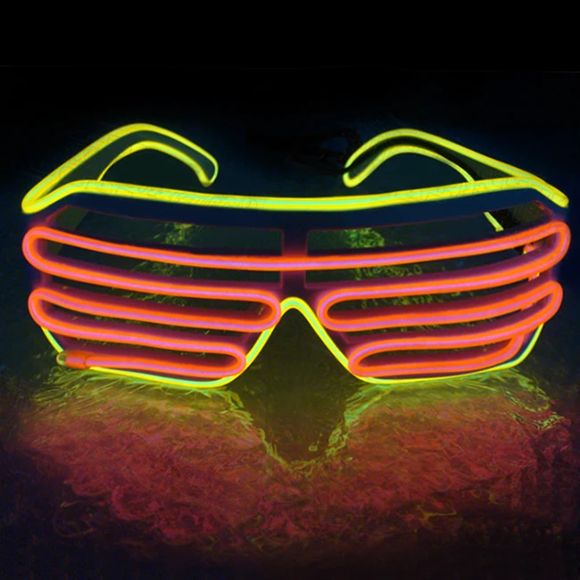 Customized Two-Color EL Glasses Music Activated Neon Glow Light Up Glasses for Wedding