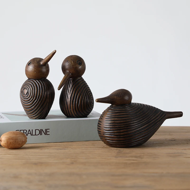 Desktop Ornament  Abstract Woodpecker Shape Small Resin Bird Figurine Home Decoration