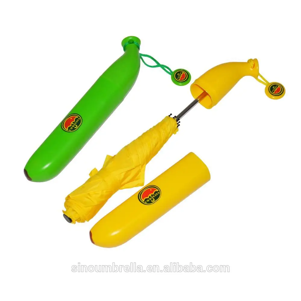 Wholesale Promotional Fruit Banana Shape Folding Umbrella Mini Umbrella
