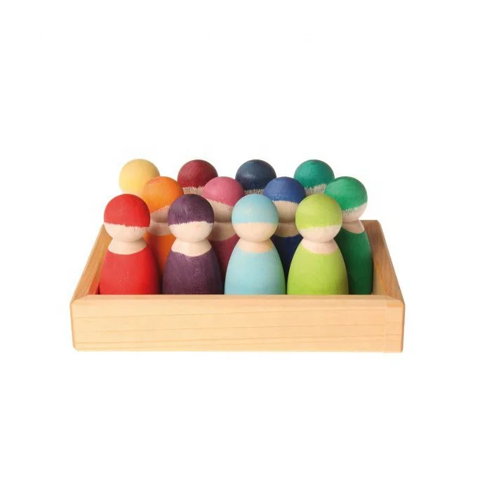 Деревянная Радужная деревянная кукла от производителя, 12 шт., детские игры Монтессори, новые игрушки для детей, детские игрушки, сенсорные игрушки, безопасные нетоксичные Экологичные игрушки для детей