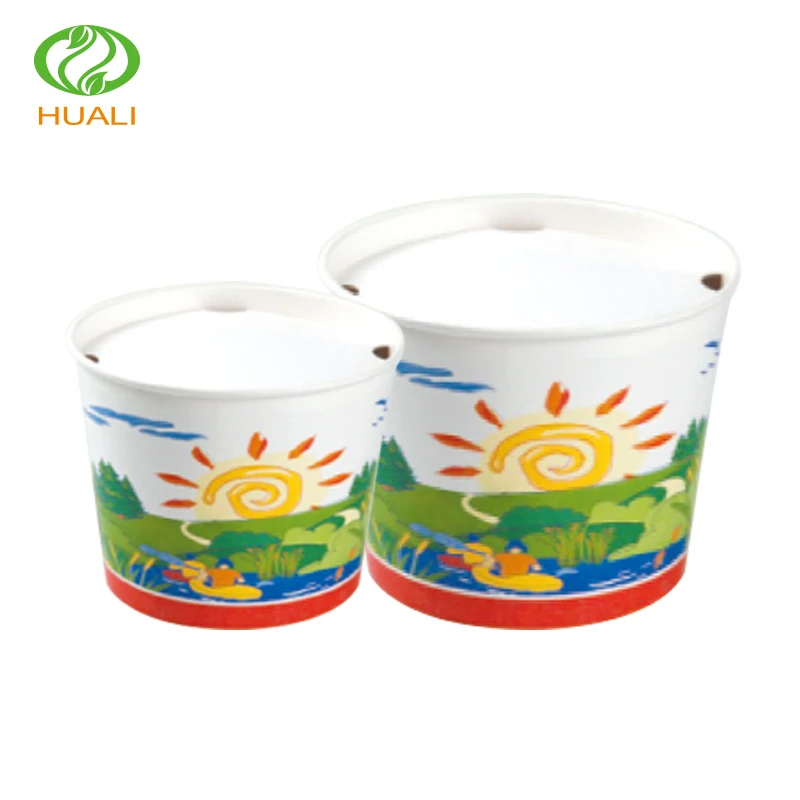 
Disposable custom popcorn chicken paper bucket with lid for movie theatre 