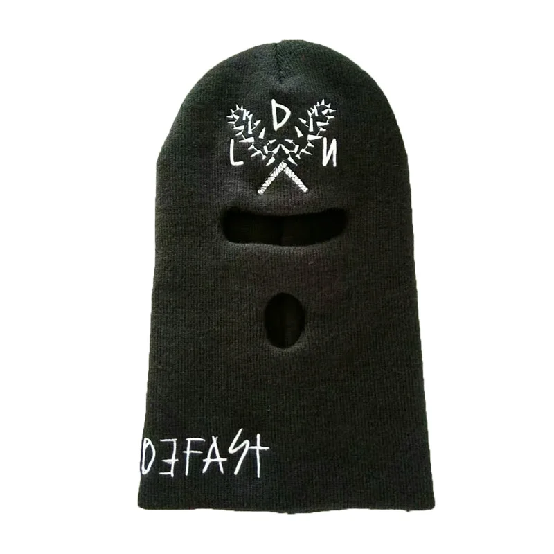 
Black Balaclava Mask 3 Holes Winter Sas Style Army Beanie Hat,Custom Acrylic Ski Face Mask Beanie 