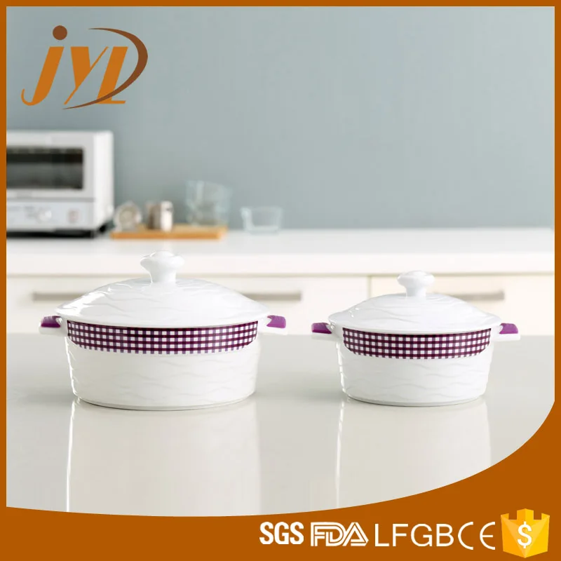 Chaozhou Factory Ceramic Food Warmer Casserole Serving Dish With