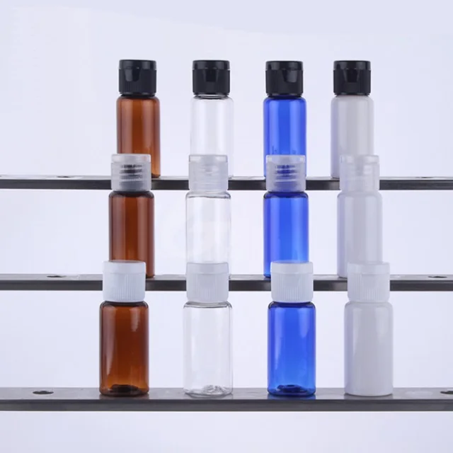 Small 15 ml 15ml flip top plastic pet bottle for cosmetic use