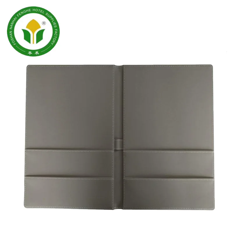 Hotel a3 a4 size leather food menu folder pvc leather menu cover
