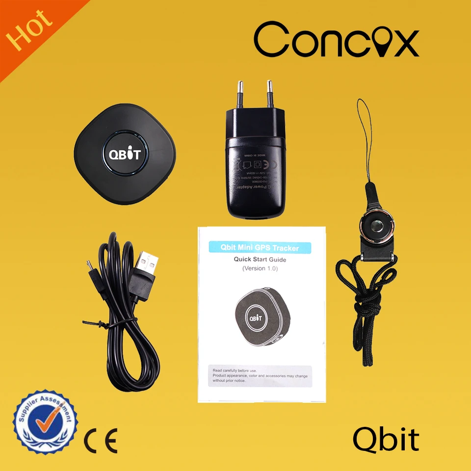  Concox долгий срок службы батареи персональный мини-gps-трекер Qbit для детей и пожилых