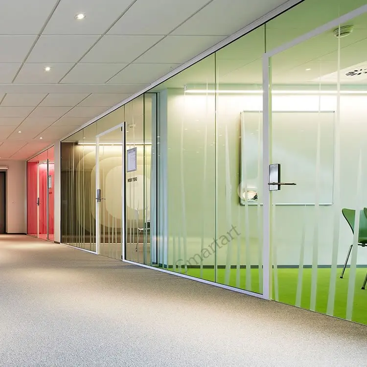
direct factory price aluminum frame curved glass partition 