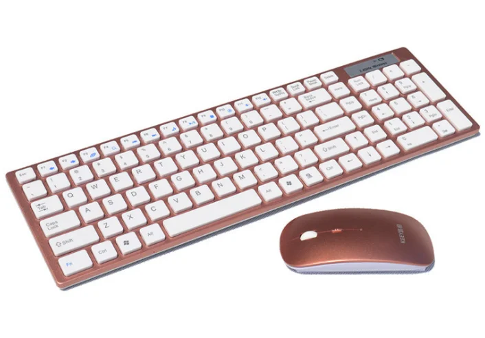 
Mini Golden Pink Laptop Keyboard, Portable wireless Keyboard And Mouse combo For Computer 