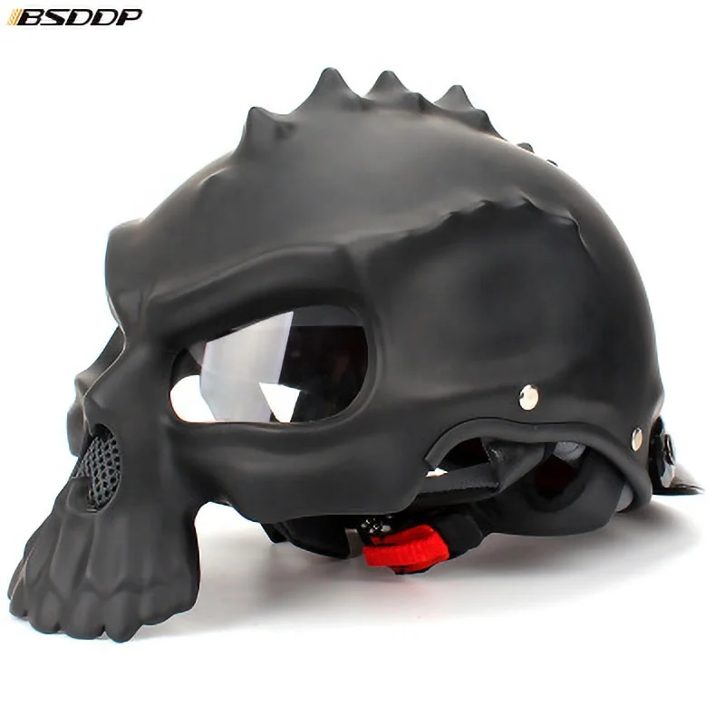 NEW Open Face Helmet Skull Motorcycle Helmet Retro Motorbike Half Face racing Moto Helmets Capacetes Casco Retro Casque