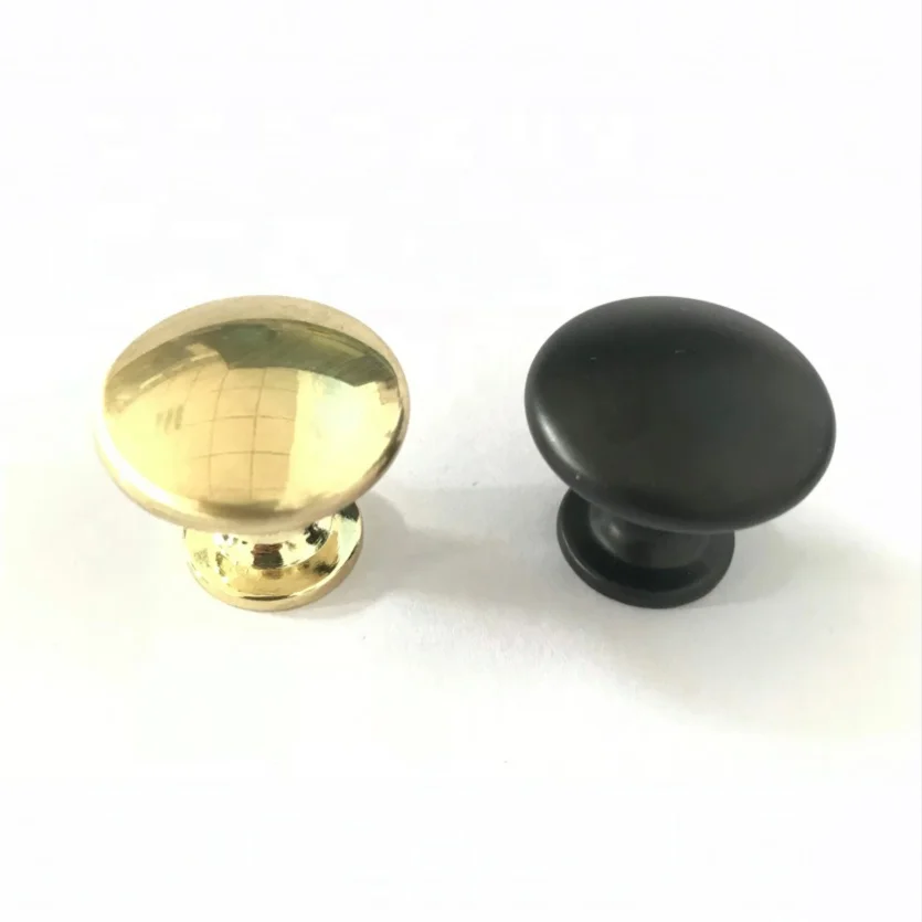 Black and Brass Finishing Zinc Alloy Wardrobe Cabinet Door Round Handle and Knob