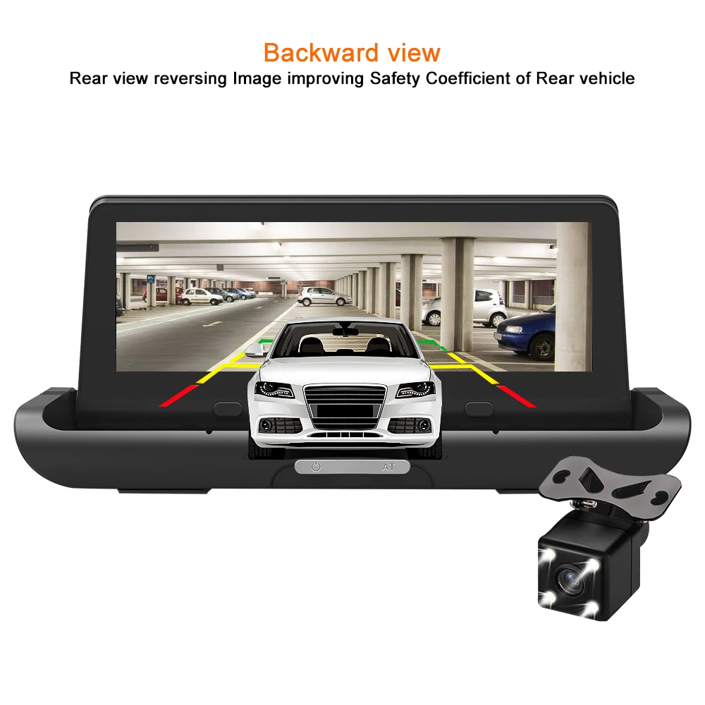 Electric folding Car DVR 8' 4G Android 1080P Full HD Car GPS Navigator DVR Camera ADAS Dual Lens Night Vision Video Recorder