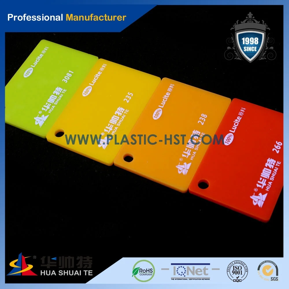 HUASHUAITE Colour poly methyl methacrylate acrylic 2inch black sheet price for decoration