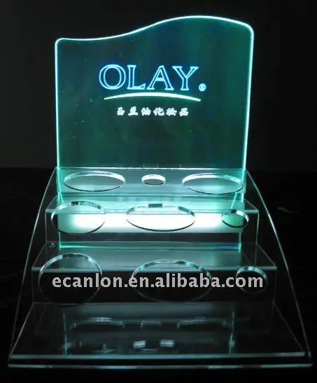 Wholesale black base clear acrylic cosmetic display, custom acrylic cosmetic display