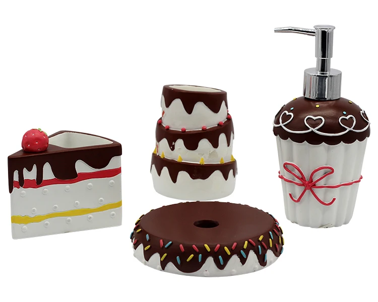 BX Group Eco-friendly handmade 4 pcs polyresin bathroom accessories set for kids