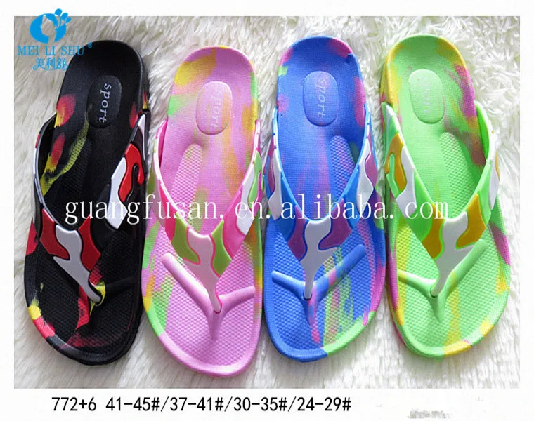 Fashion jieyang EVA slippers colorful full size flip flops
