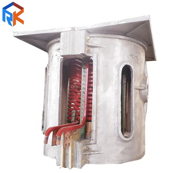 2T intermediate frequency aluminium shell induction melting copper electric furnace