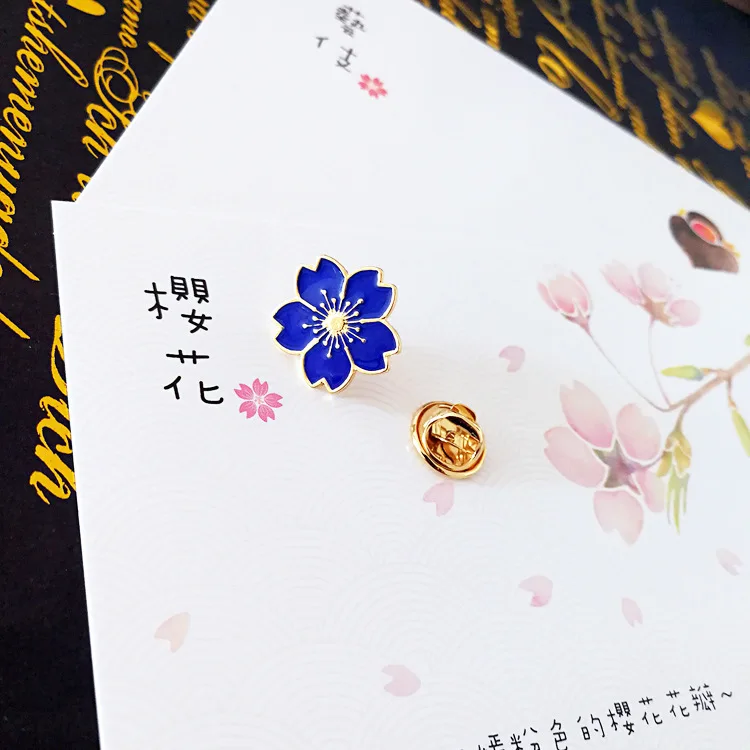 2019 female sweet cherry blossom brooch flower collar lapel pin badges