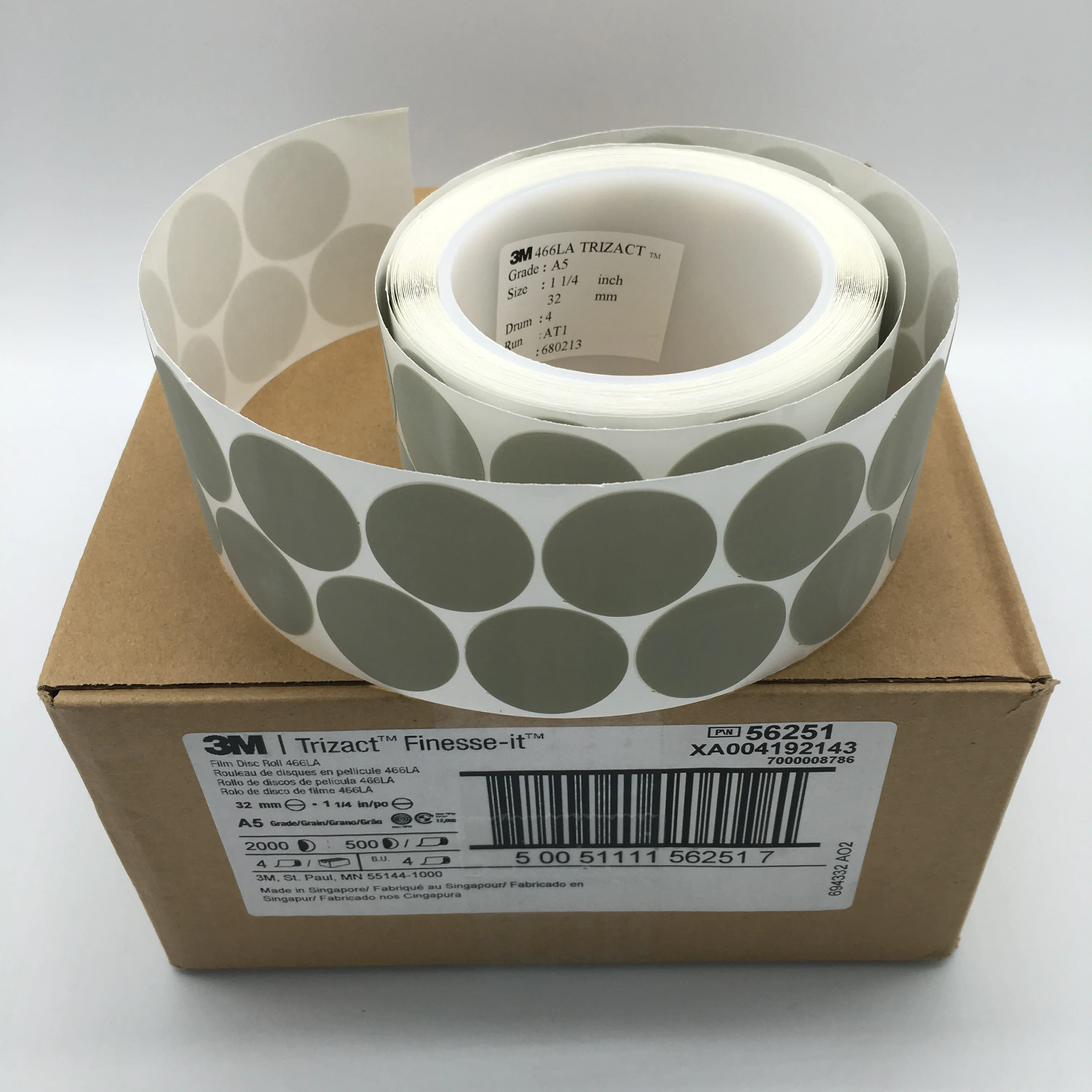 Trizact 466LA Sand Disc, Grade A3 A5 A7, Size 32mm, 500pcs/roll