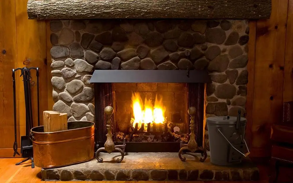 Black Ash Bucket with Lid and Shovel For Fireplace