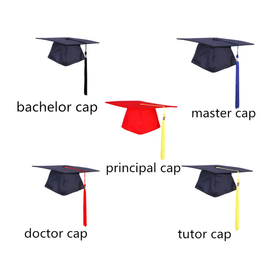 2019 unisex adult matte graduation dress up hat black bachelor cap with tassel adjustable graduation cap