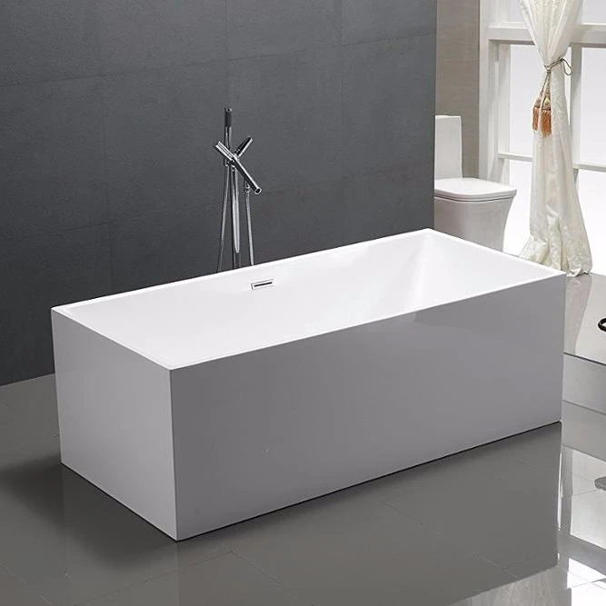 1.5M Japanese Soaking Tub  freestanding acrylic bathtub With 304 Stainless Steel Supporting Legs