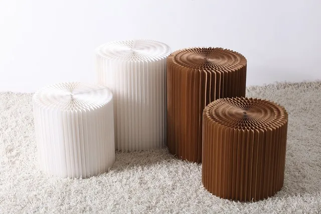 Новый дизайн, модный складной бумажный табурет, легко носить с собой, бумажная зеленая мебель