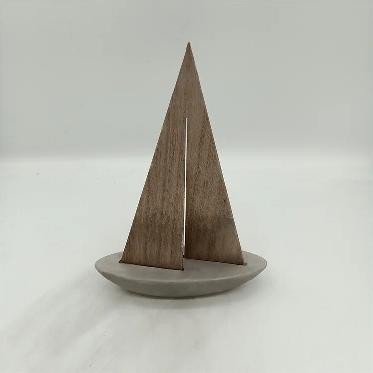 New products wooden concrete model sailboat Sailing Boat decoration