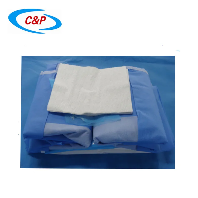 Disposable Surgical Cesarean Section Drape Pack with X-ray Gauze Swabs