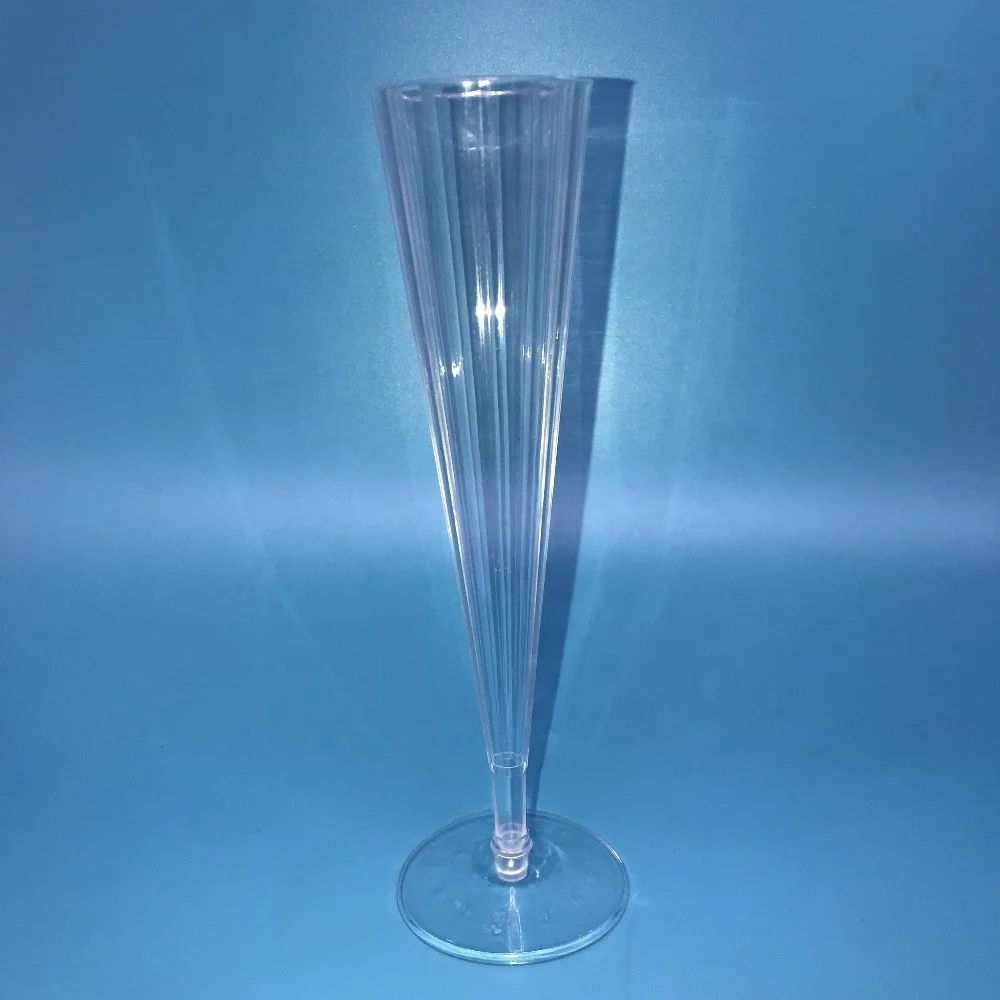 Designed Plastic Champagne flute With Silver Rim
