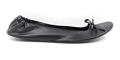 Roll up foldable flat ballet shoes with one pieces outsole with pouch