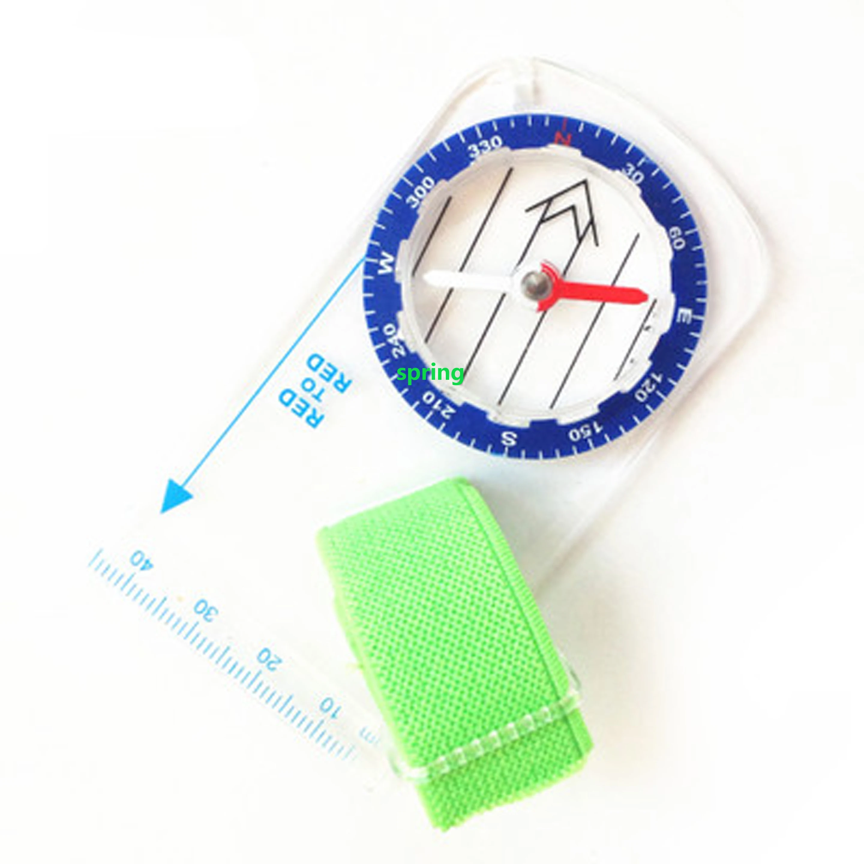 DC35F Compass Map Scale Outdoor Orientation Drawing Compass Ruler Map Measure compass with strap
