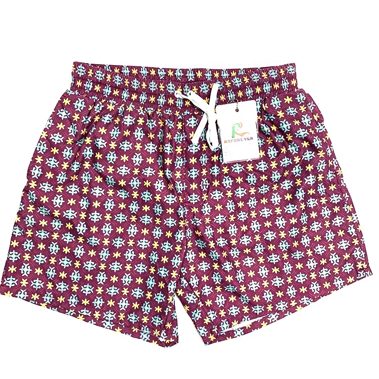 Printing Fashion Elastic Waistband Custom Sublimation Print Board Shorts For Men Waterproof Swim Trunks