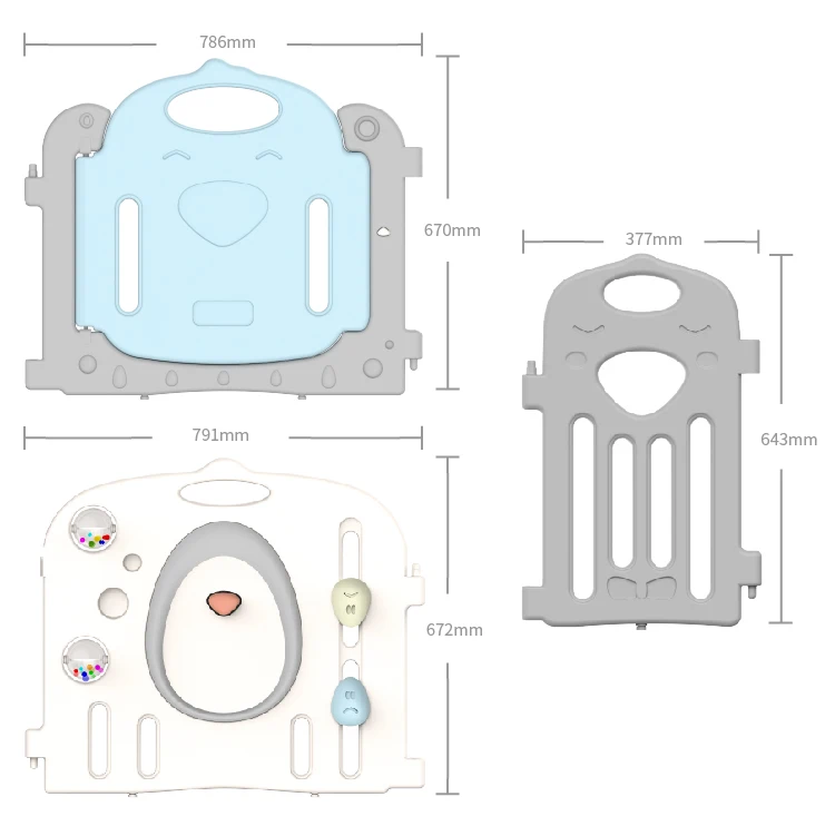 baby play yard safety fence plastic playpen PE kids large baby playpen 18 Small Panel +1 Door +1 Game Panel