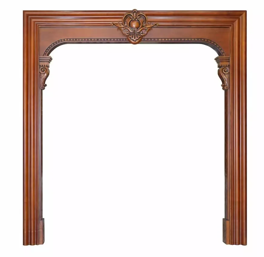 GSP20-015 Decorative Classic Carved Door Carved Wood Frame In Architrave