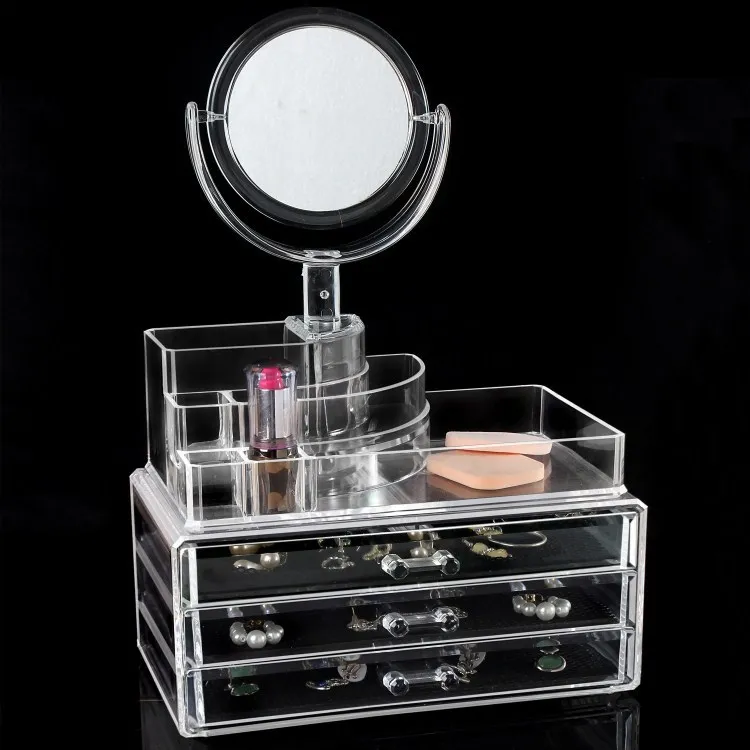 2018 Factory Direct price wholesale clear acrylic Jewelry & Cosmetic containers Storage Display Boxes