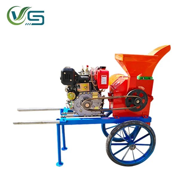 Corn stalk silage and forage chaff cutter machine corn seed crusher and grinder machine