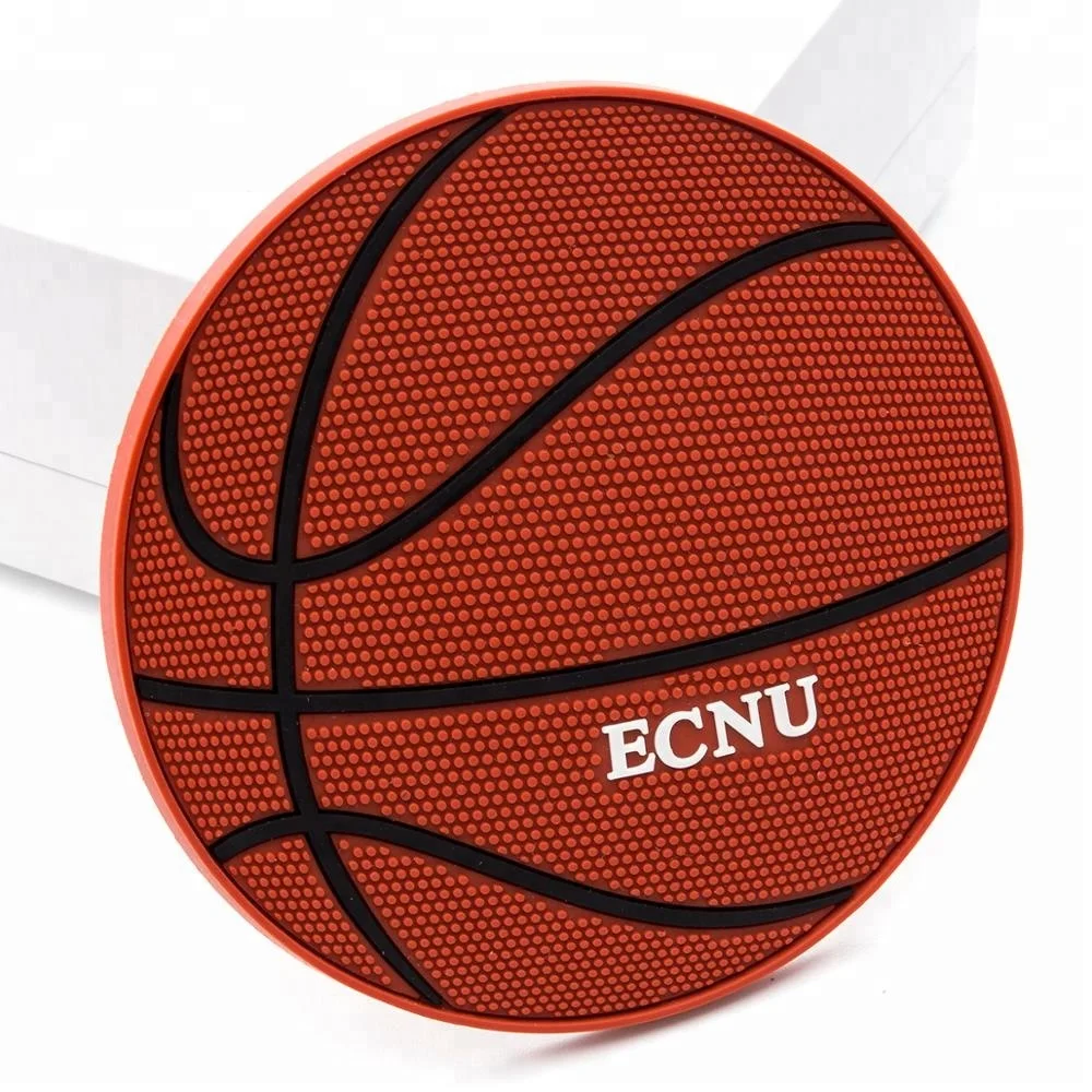 Hot selling cheap wholesale round shape basketball football sports pattern custom pvc beer coaster