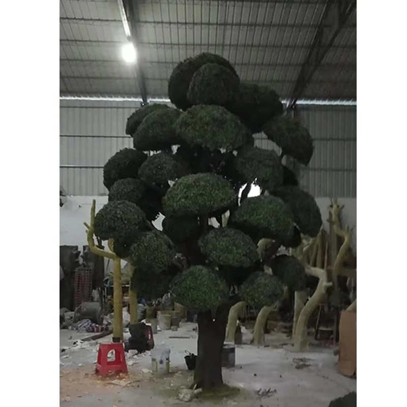 large evergreen decorative artificial podocarpus bonsai trees, 400cm height black pine tree for sale, wooden pine tree