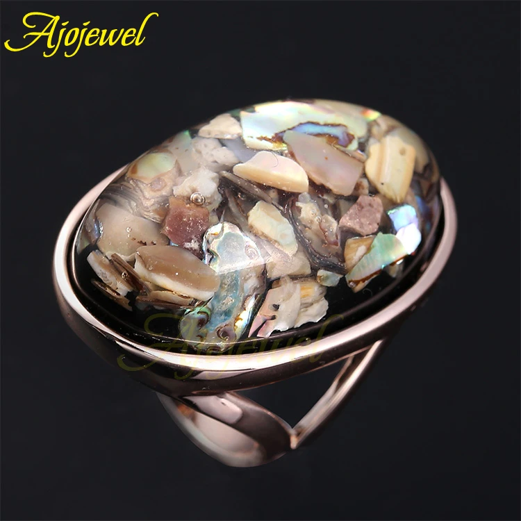 Ajojewel Brand 7 12 5 Trendy Jewelry Unisex Rose Gold Plated Big Oval Shaped Sea Shell