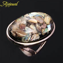 Ajojewel Brand 7 12 5 Trendy Jewelry Unisex Rose Gold Plated Big Oval Shaped Sea Shell